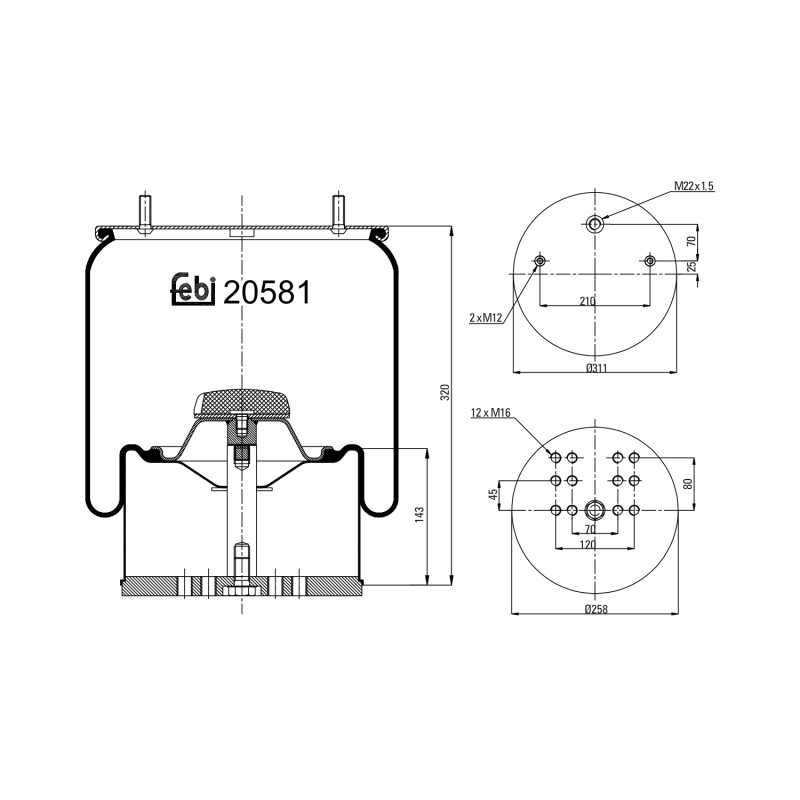 Veerbalg Febi Bilstein 20581