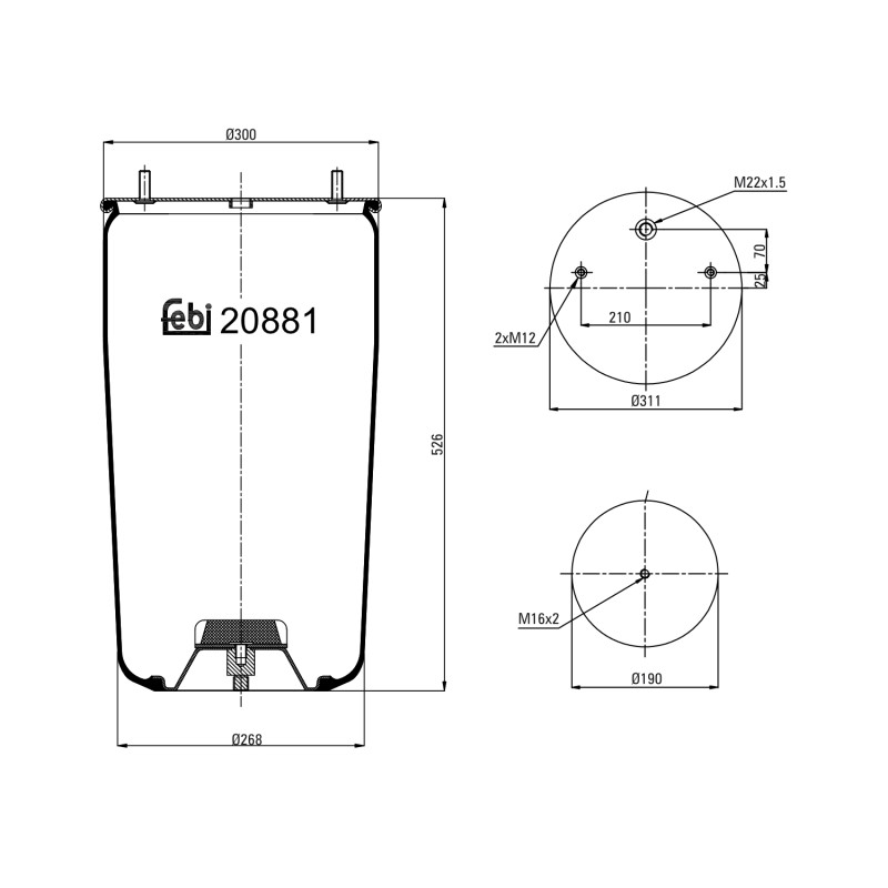 Veerbalg Febi Bilstein 20881