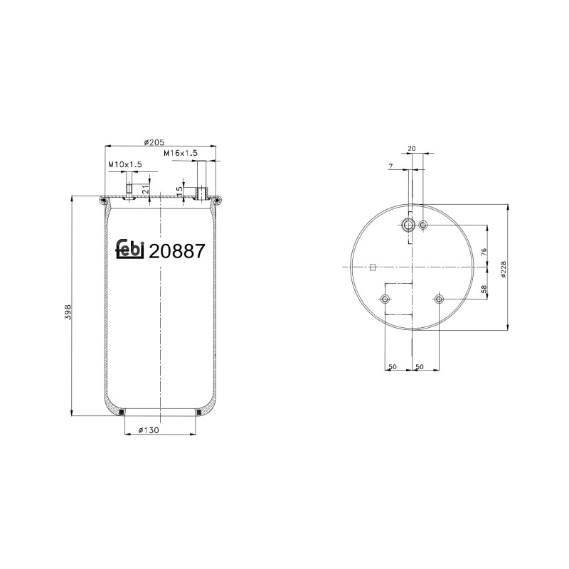 Veerbalg Febi Bilstein 20887