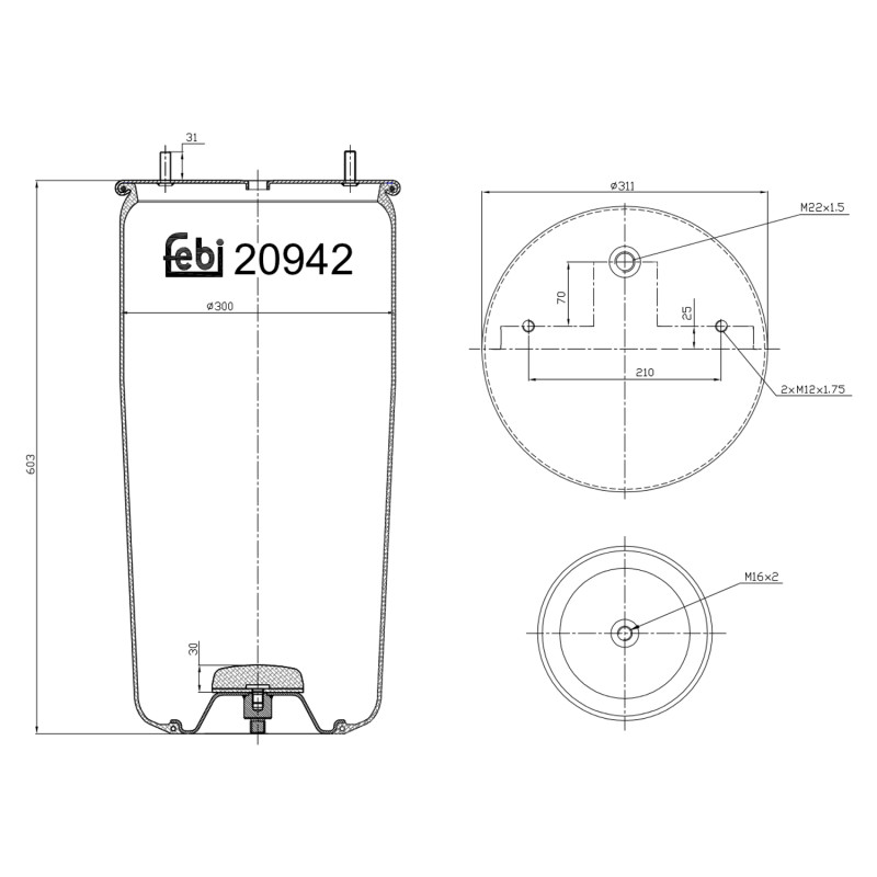 Veerbalg Febi Bilstein 20942