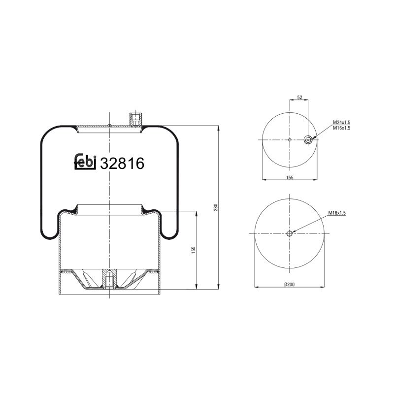 Veerbalg Febi Bilstein 32816