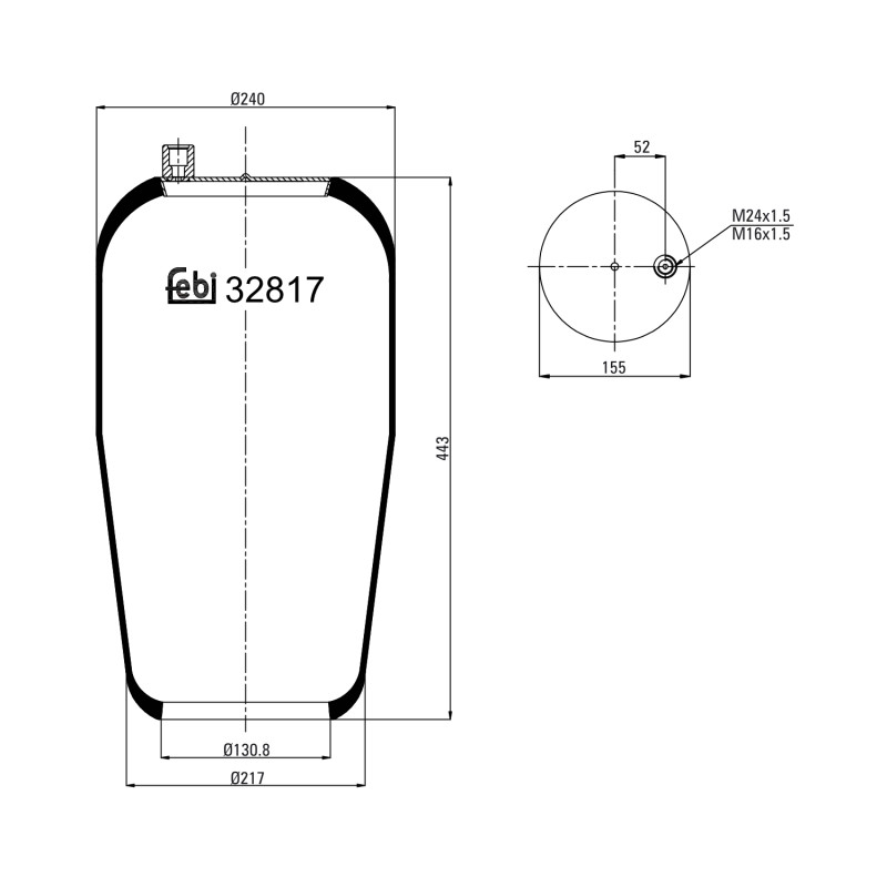 Veerbalg Febi Bilstein 32817