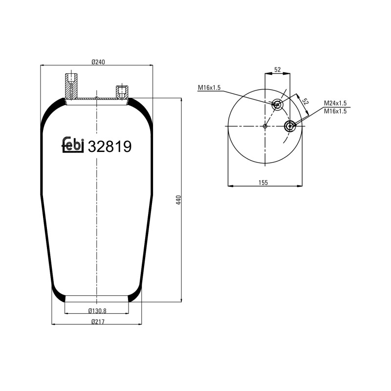 Veerbalg Febi Bilstein 32819