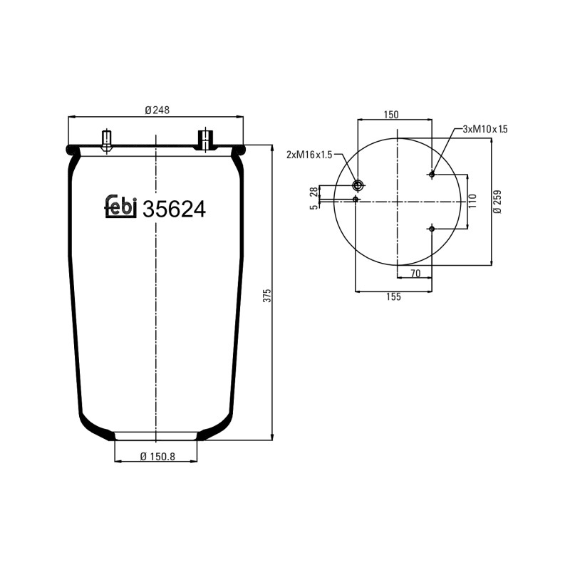 Veerbalg Febi Bilstein 35624