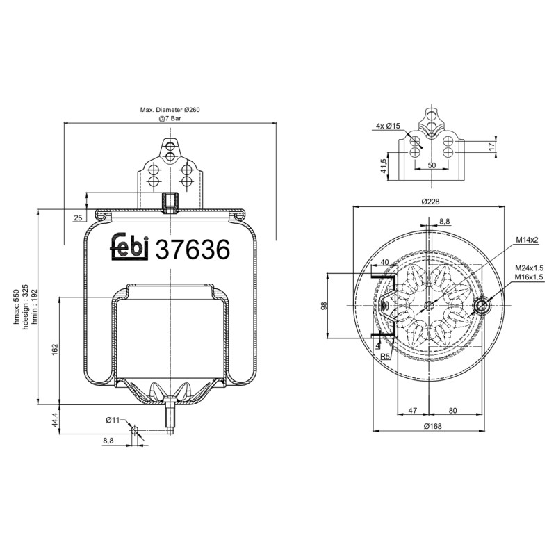 Veerbalg Febi Bilstein 37636