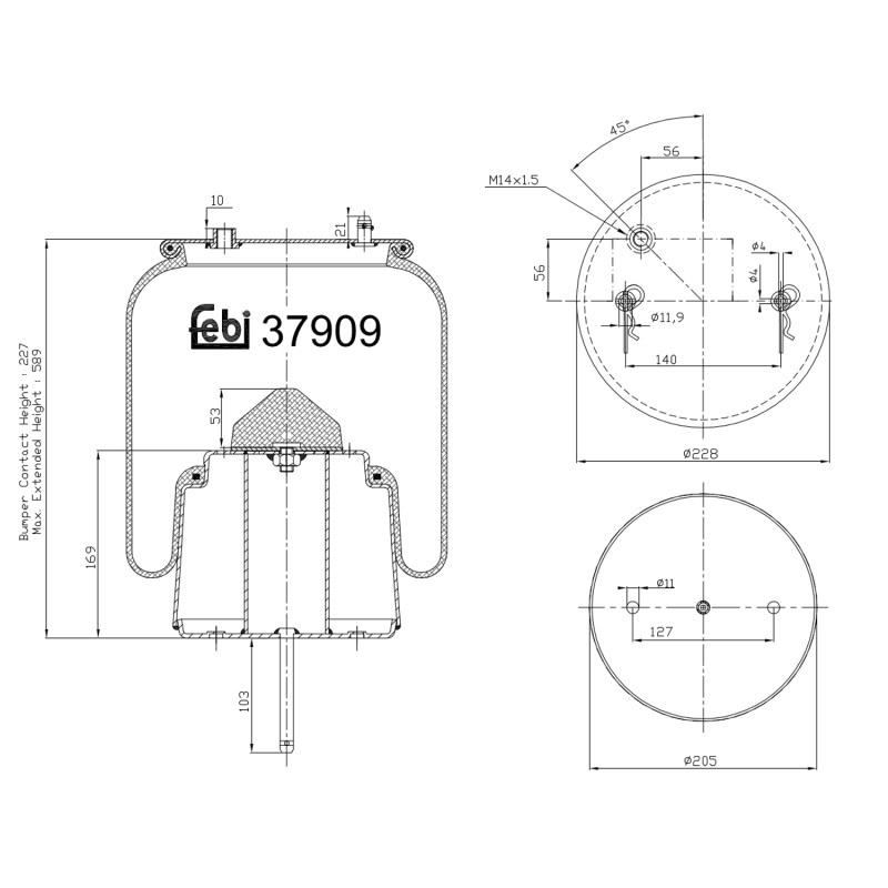 Veerbalg Febi Bilstein 37909