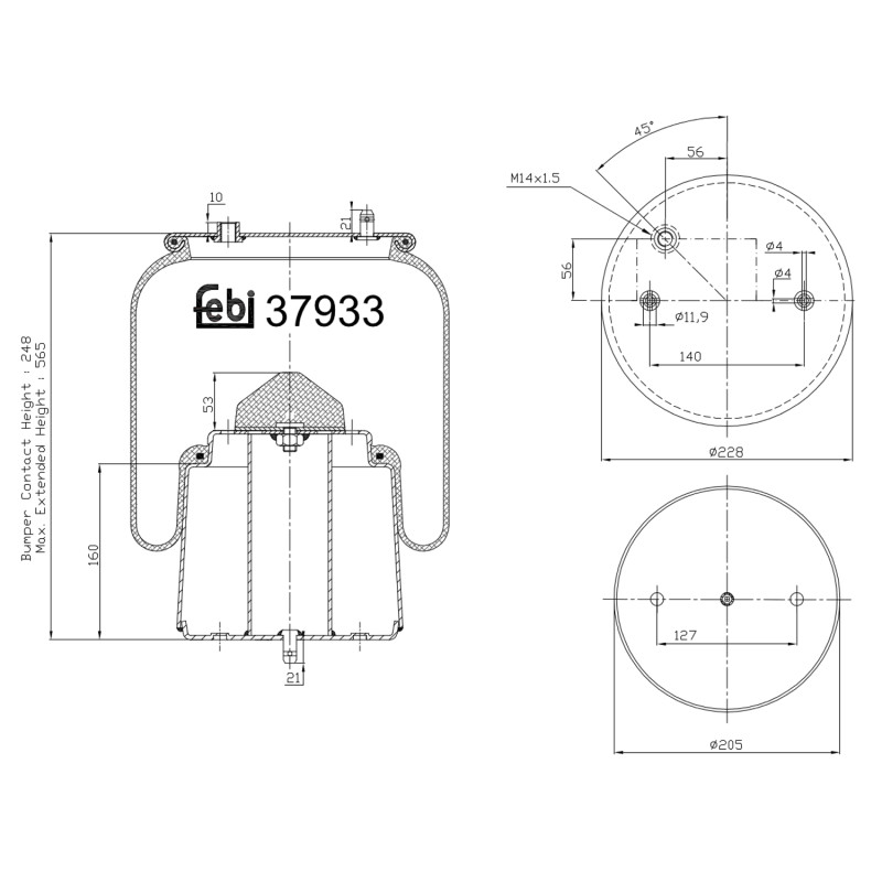 Veerbalg Febi Bilstein 37933