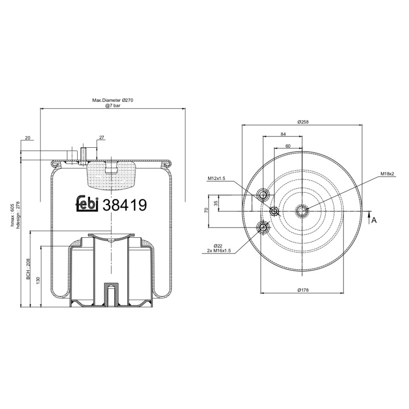 Veerbalg Febi Bilstein 38419