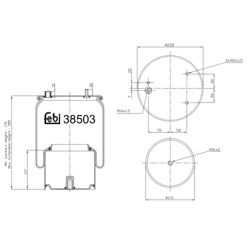 Veerbalg Febi Bilstein 38503