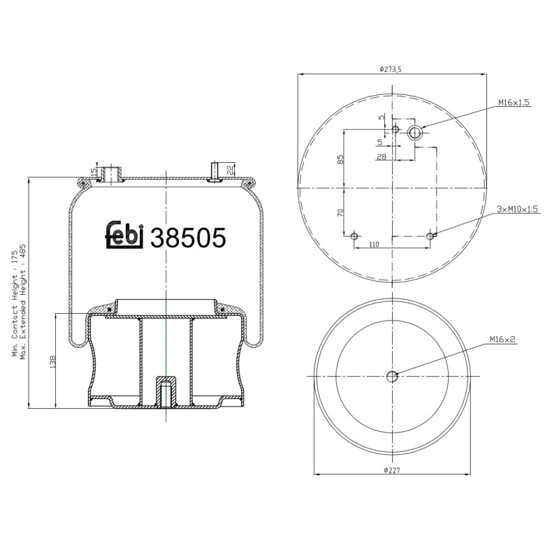 Veerbalg Febi Bilstein 38505
