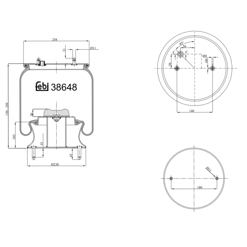 Veerbalg Febi Bilstein 38648