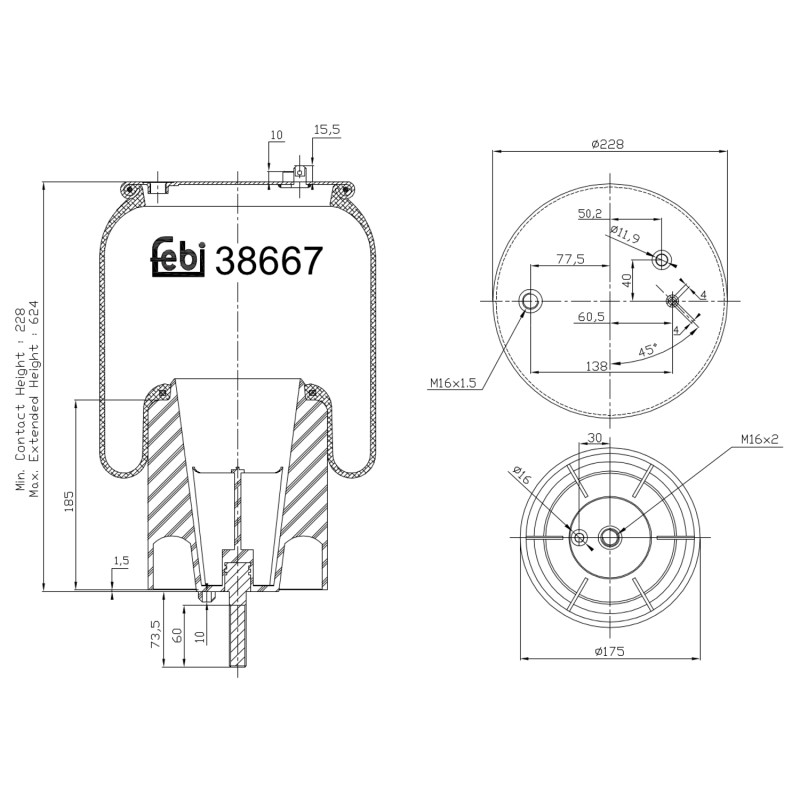 Veerbalg Febi Bilstein 38667