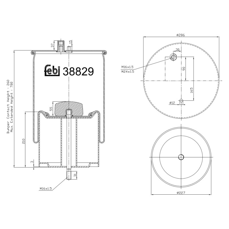Veerbalg Febi Bilstein 38829