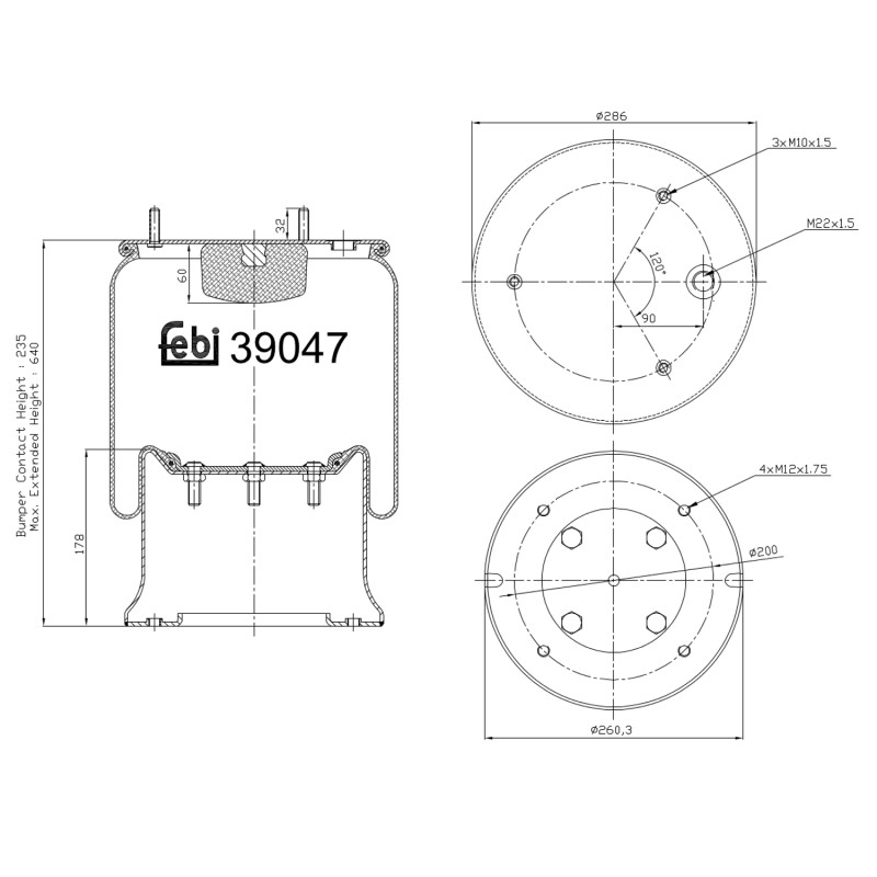 Veerbalg Febi Bilstein 39047