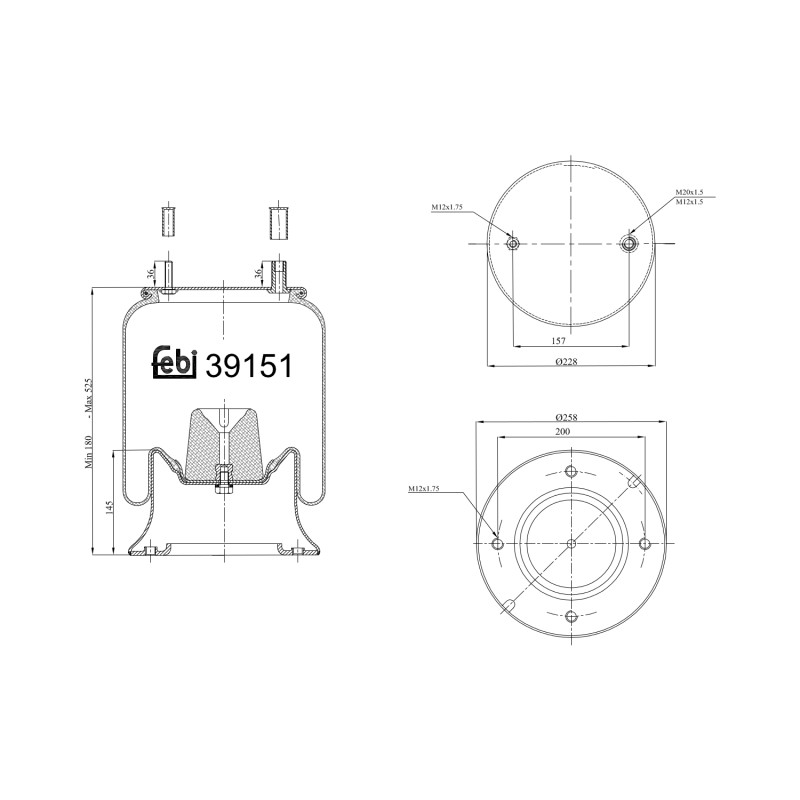 Veerbalg Febi Bilstein 39151