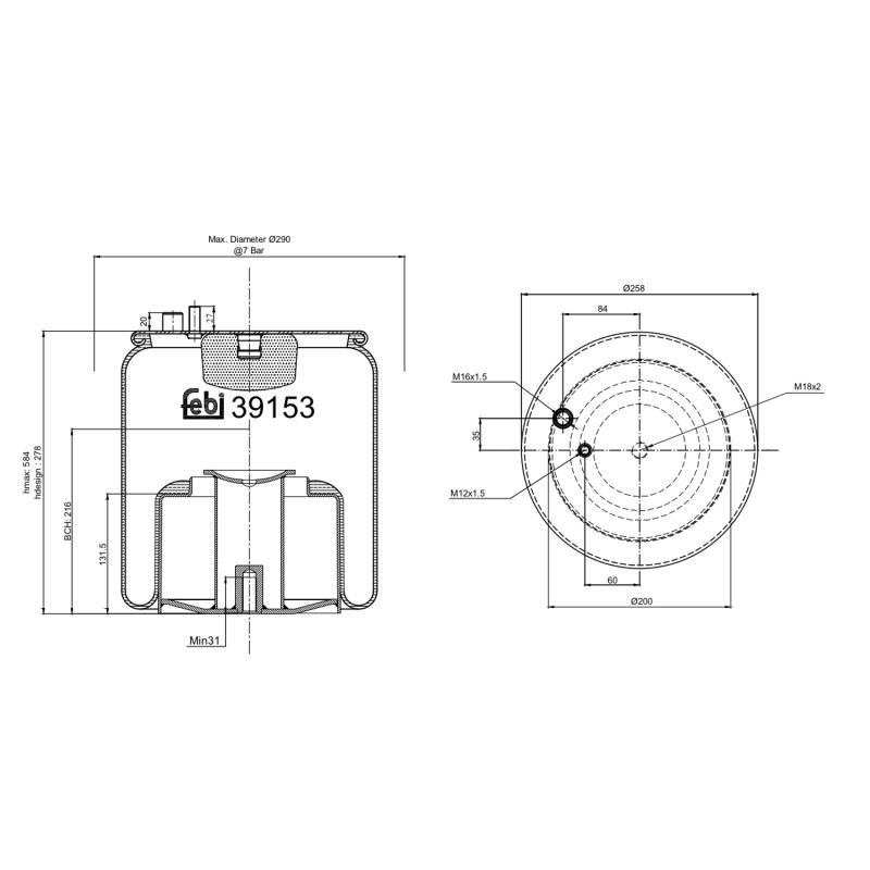 Veerbalg Febi Bilstein 39153