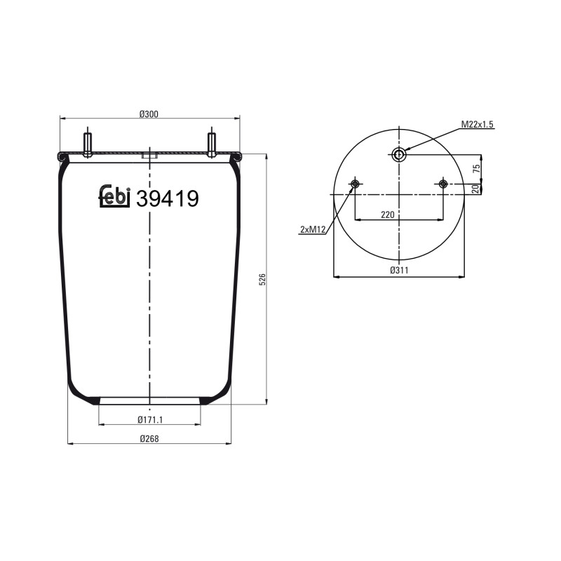 Veerbalg Febi Bilstein 39419