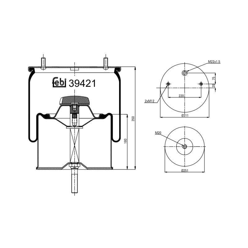 Veerbalg Febi Bilstein 39421