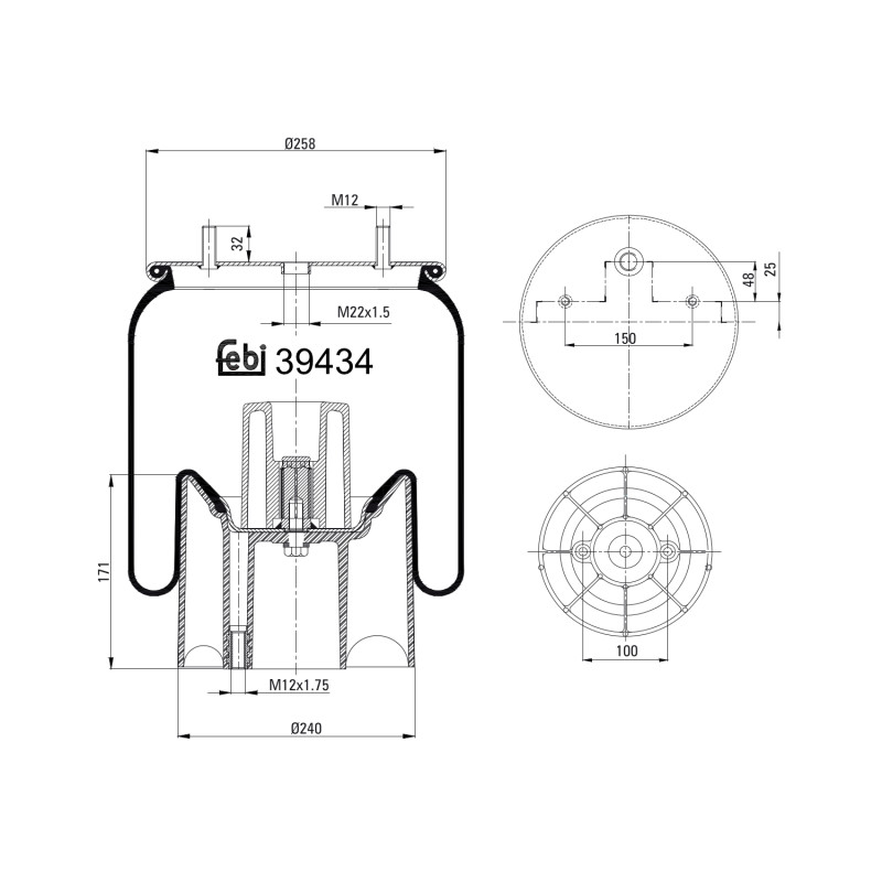 Veerbalg Febi Bilstein 39434