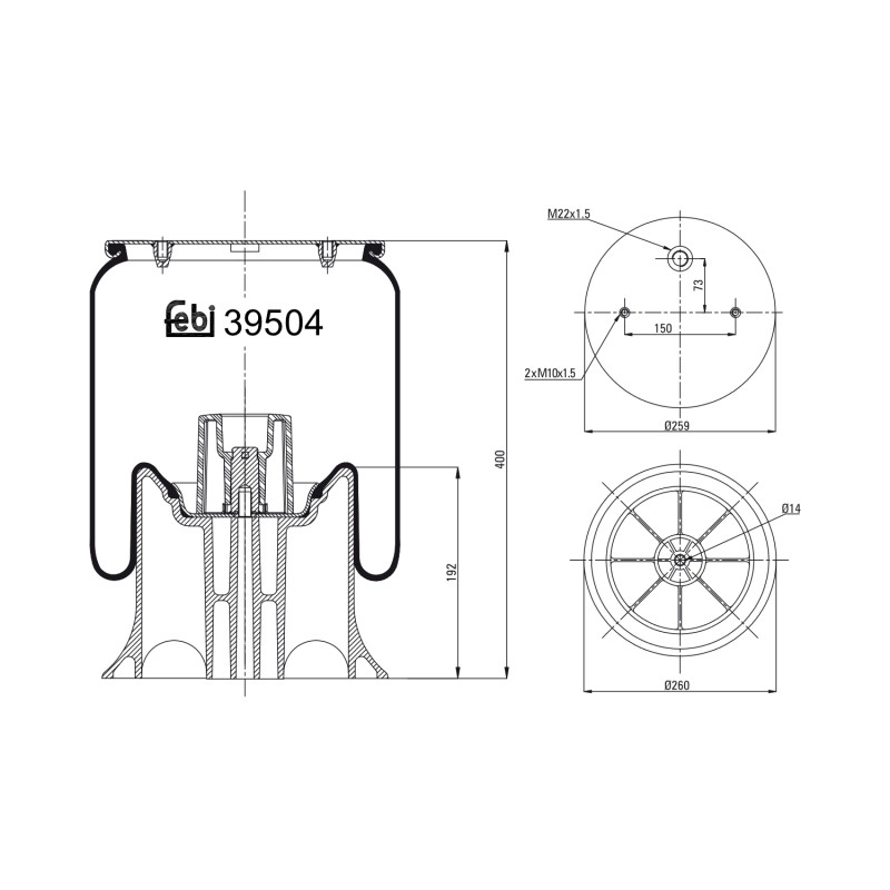 Veerbalg Febi Bilstein 39504