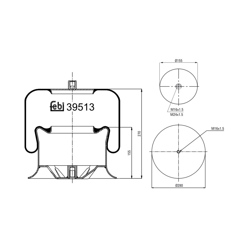 Veerbalg Febi Bilstein 39513
