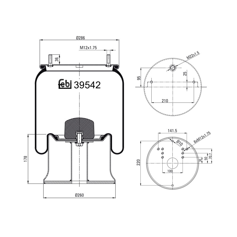 Veerbalg Febi Bilstein 39542