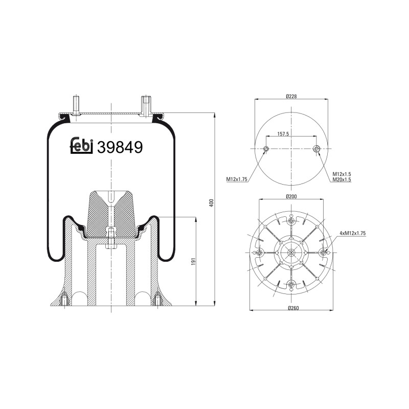 Veerbalg Febi Bilstein 39849