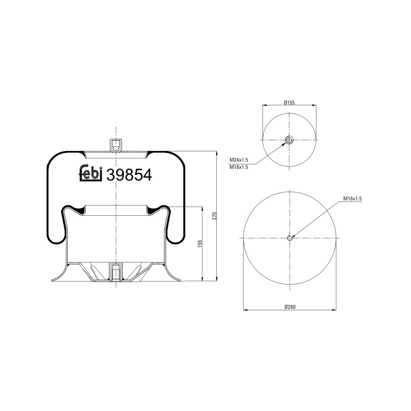 Veerbalg Febi Bilstein 39854