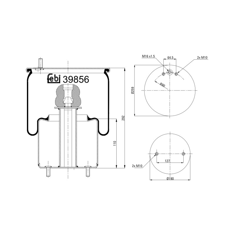 Veerbalg Febi Bilstein 39856