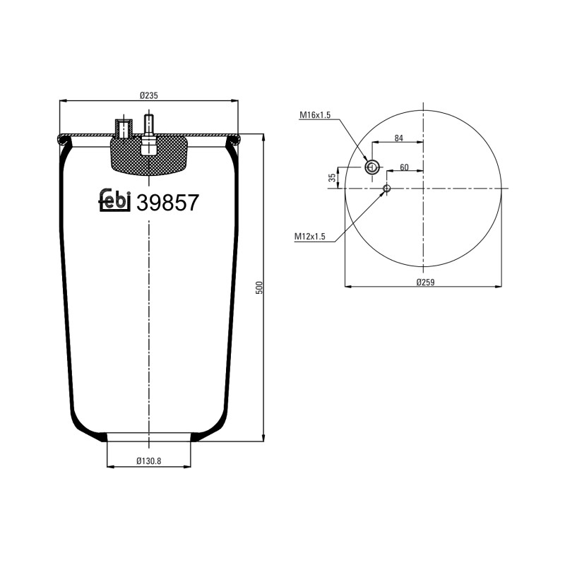 Veerbalg Febi Bilstein 39857