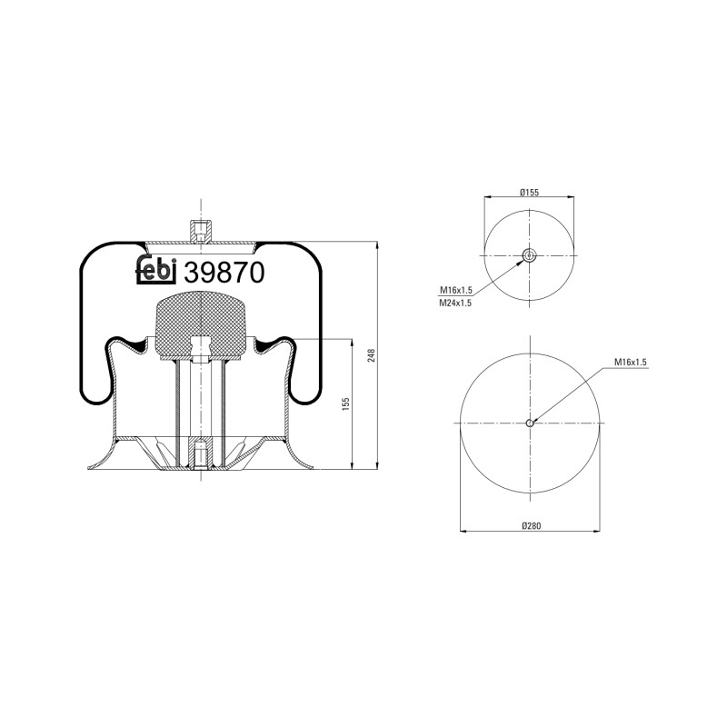 Veerbalg Febi Bilstein 39870