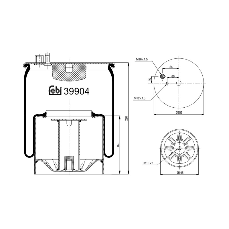 Veerbalg Febi Bilstein 39904