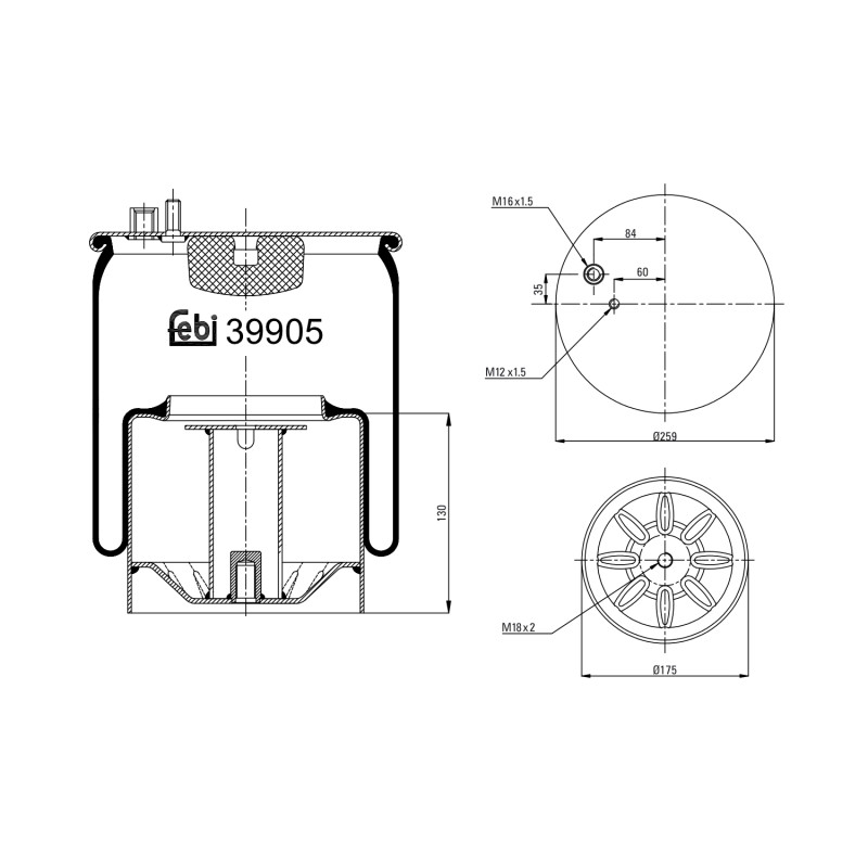 Veerbalg Febi Bilstein 39905
