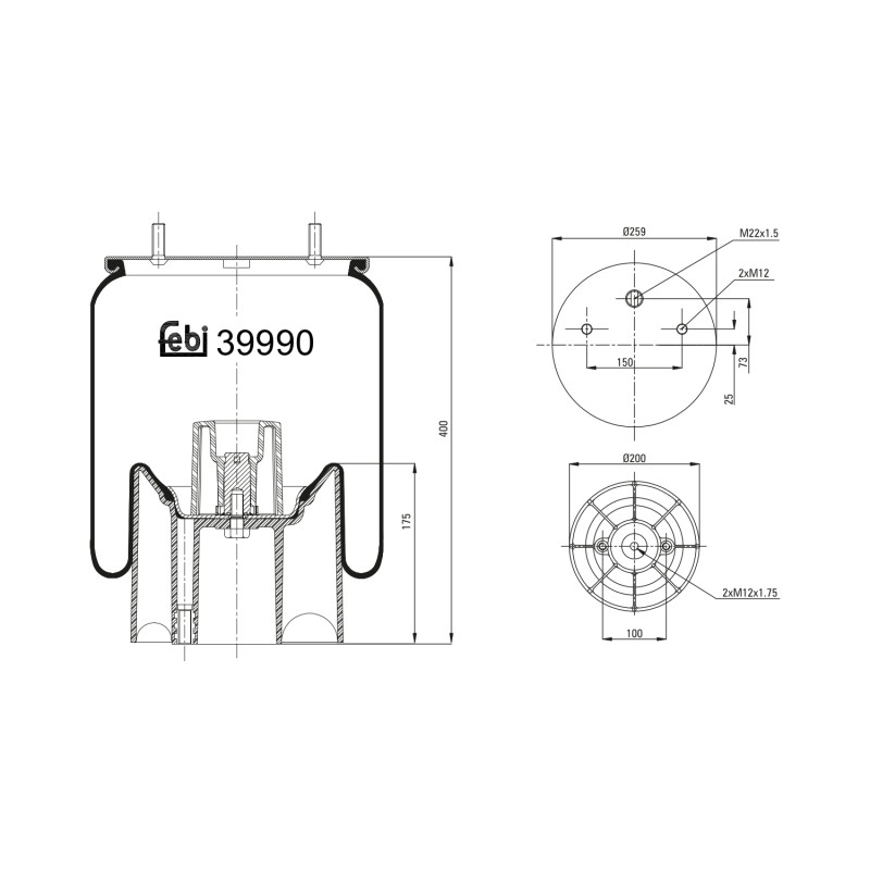 Veerbalg Febi Bilstein 39990