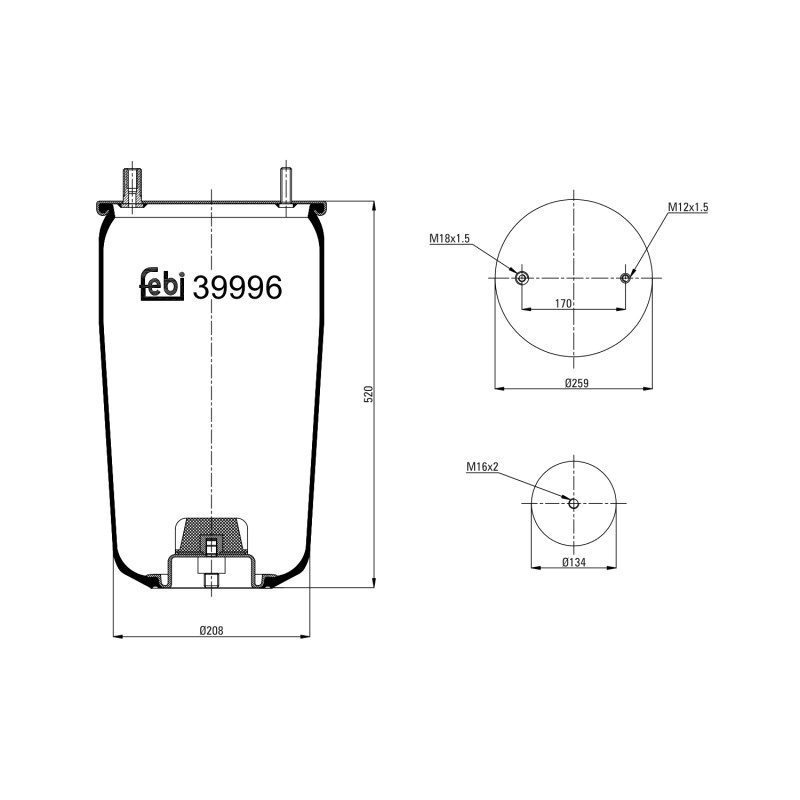 Veerbalg Febi Bilstein 39996