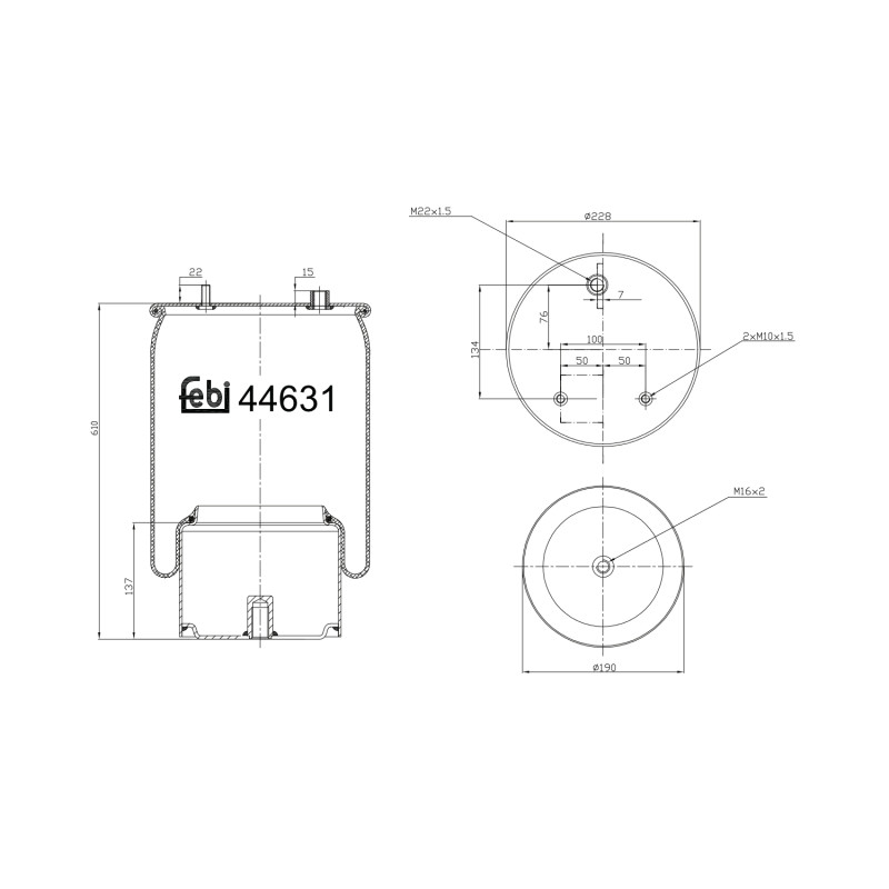 Veerbalg Febi Bilstein 44631