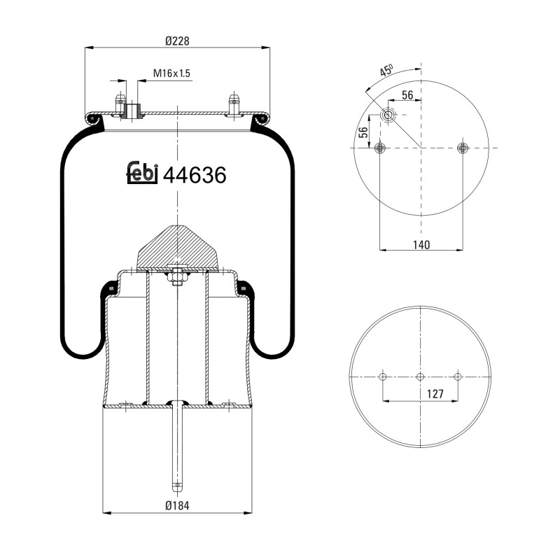 Veerbalg Febi Bilstein 44636