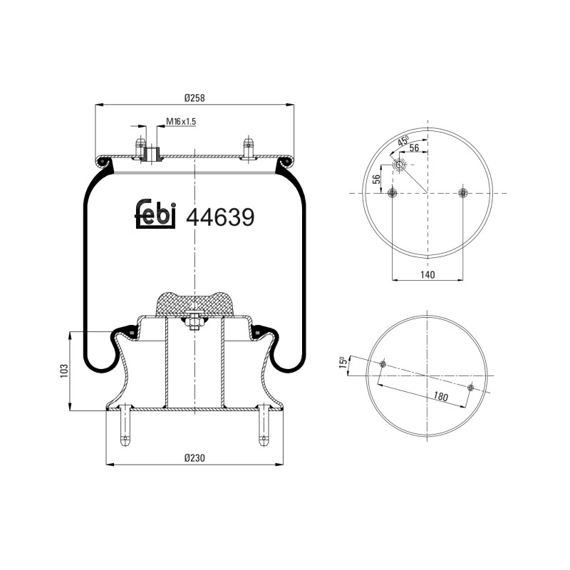 Veerbalg Febi Bilstein 44639