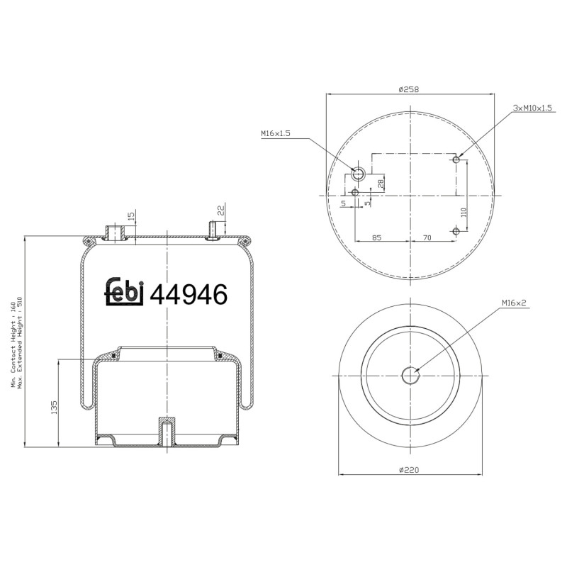 Veerbalg Febi Bilstein 44946