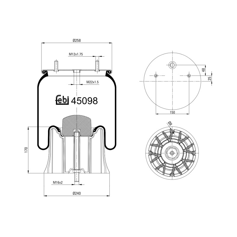 Veerbalg Febi Bilstein 45098