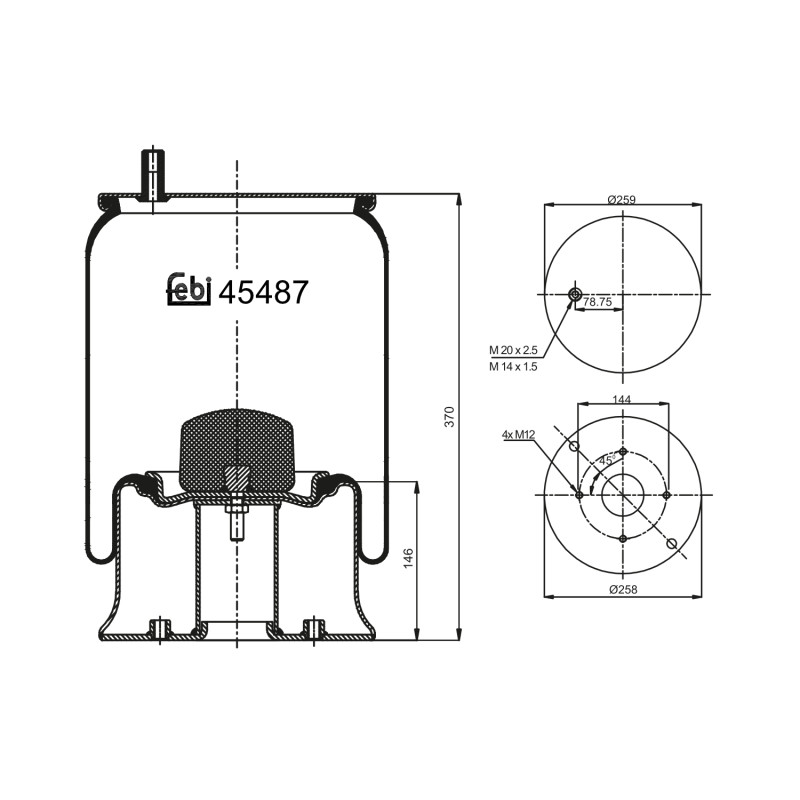 Veerbalg Febi Bilstein 45487