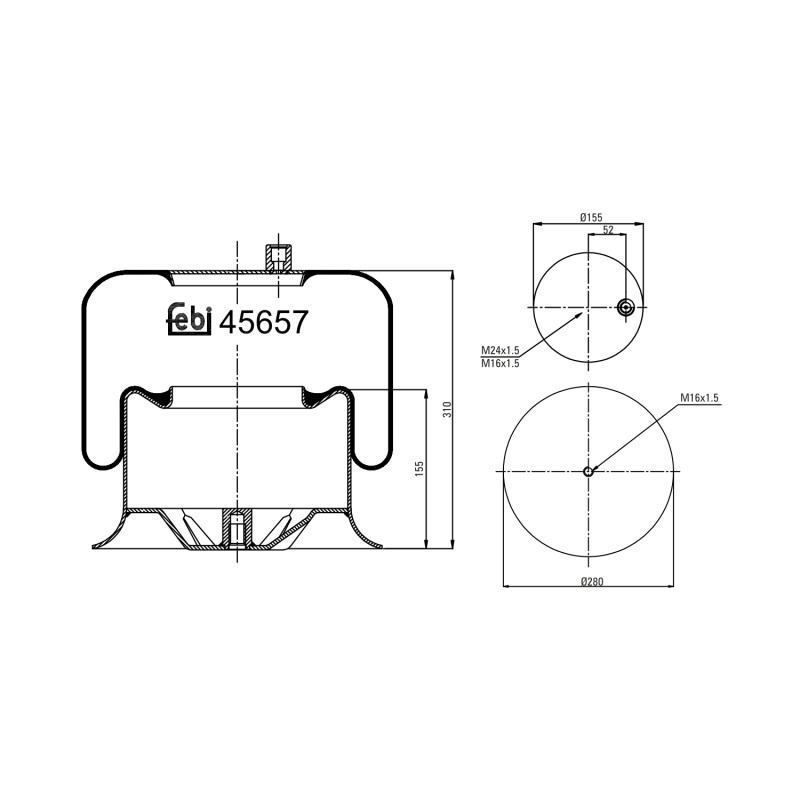 Veerbalg Febi Bilstein 45657