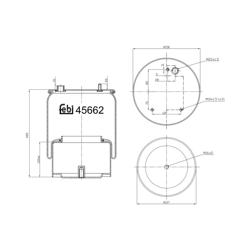 Veerbalg Febi Bilstein 45662