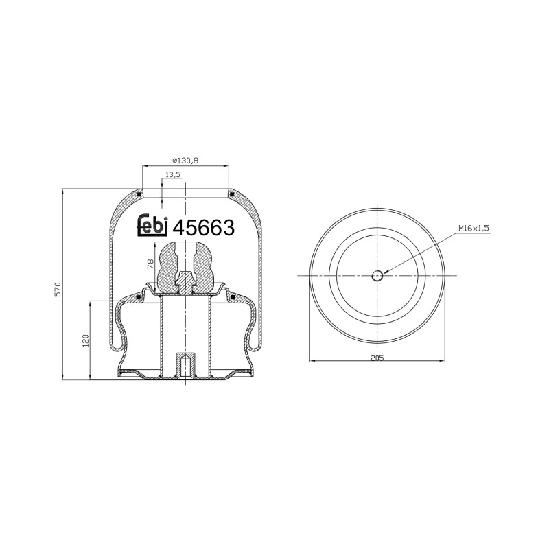 Veerbalg Febi Bilstein 45663