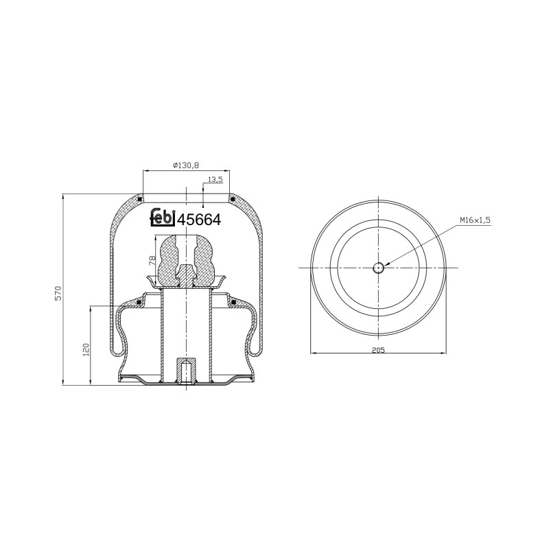 Veerbalg Febi Bilstein 45664