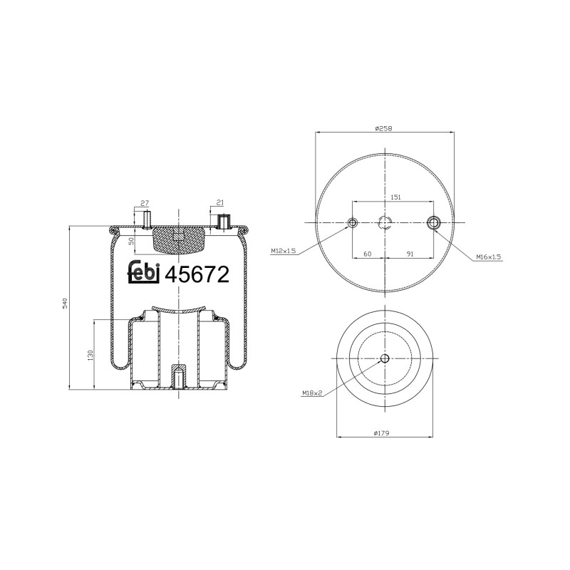 Veerbalg Febi Bilstein 45672