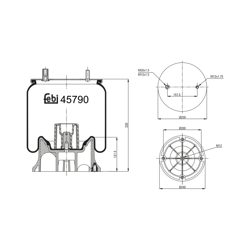 Veerbalg Febi Bilstein 45790