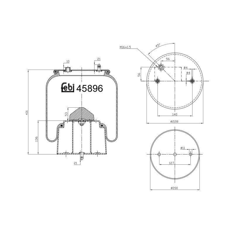 Veerbalg Febi Bilstein 45896