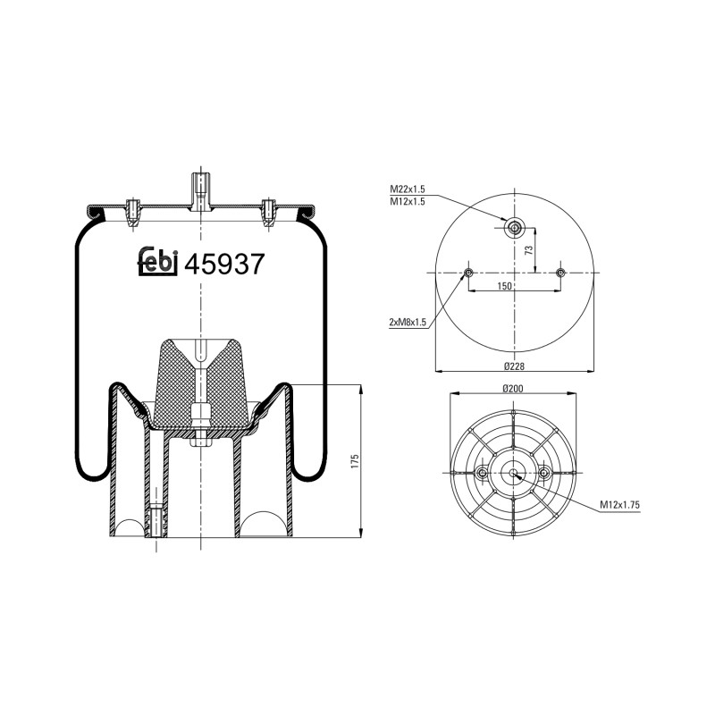 Veerbalg Febi Bilstein 45937