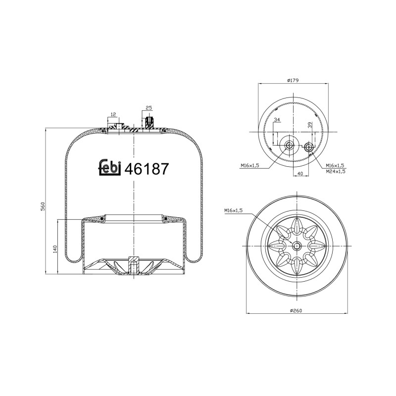 Veerbalg Febi Bilstein 46187